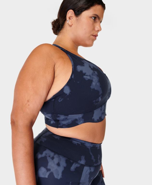 Sweaty Betty 女性 パワーコンタープランジブラ L4RHF586 衣類 ブルーのフェードプリント