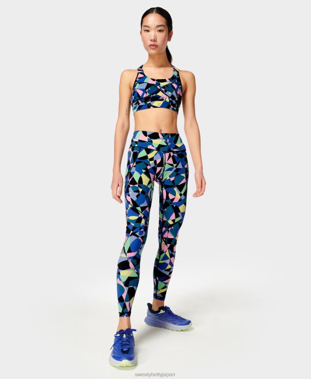 Sweaty Betty 女性 パワートレーニングレギンス L4RHF60 衣類 ブループリズムカモプリント