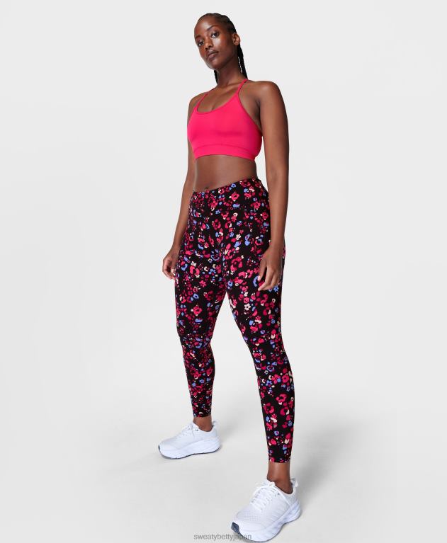 Sweaty Betty 女性 パワートレーニングレギンス L4RHF61 衣類 ピンクの花柄アニマルプリント