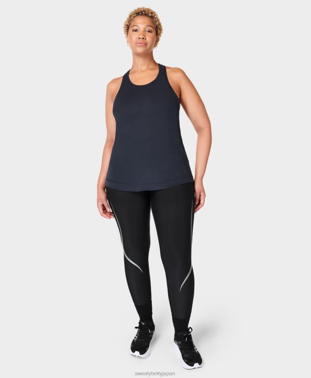 Sweaty Betty 女性 呼吸しやすいランニングタンク L4RHF611 衣類 ネイビーブルー