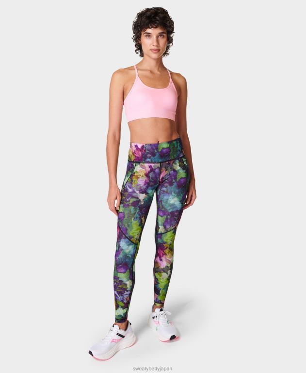 Sweaty Betty 女性 パワートレーニングレギンス L4RHF63 衣類 グリーンラックスフラワープリント