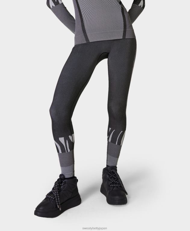 Sweaty Betty 女性 ハイテクアブストラクトベースレイヤーレギンス L4RHF686 衣類 黒