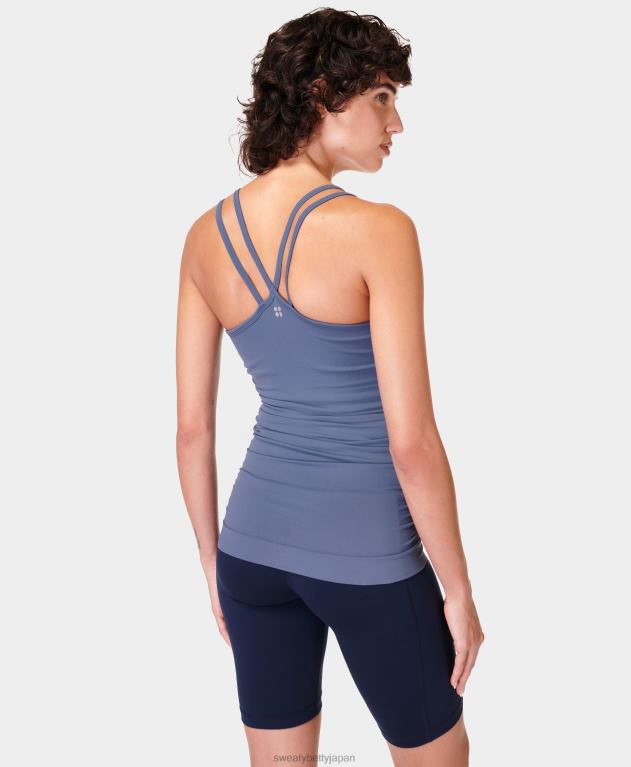 Sweaty Betty 女性 姿勢を整えるシームレスなヨガタンク L4RHF704 衣類 無限の青