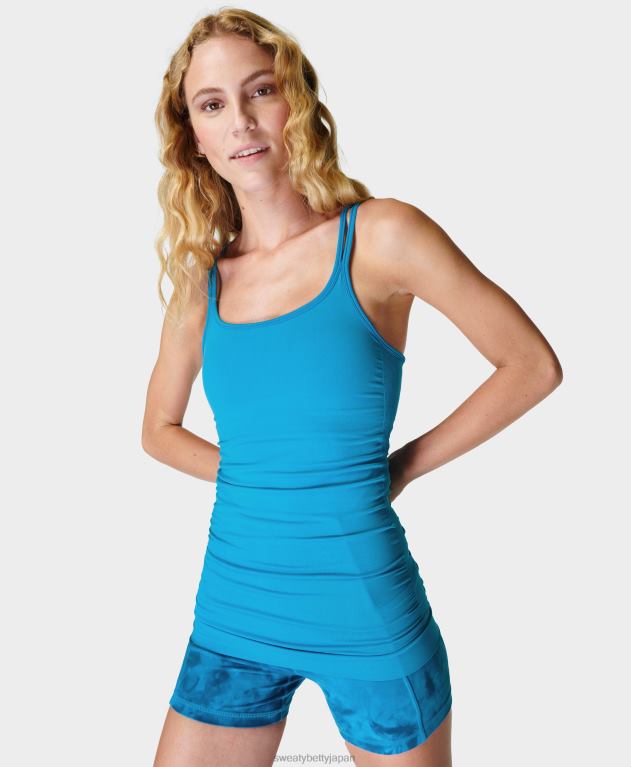 Sweaty Betty 女性 姿勢を整えるシームレスなヨガタンク L4RHF707 衣類 サマーブルー