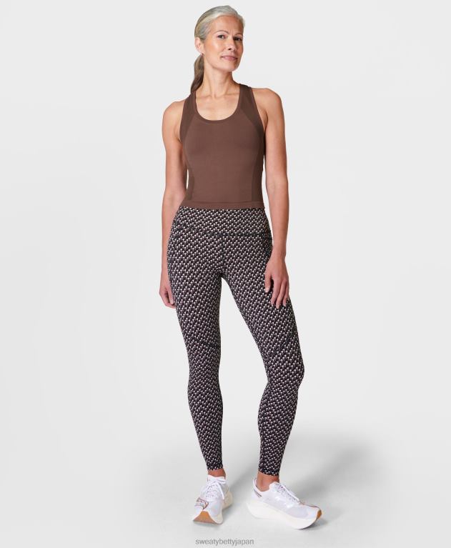 Sweaty Betty 女性 パワートレーニングレギンス L4RHF71 衣類 ブラックのマイクロ千鳥格子プリント