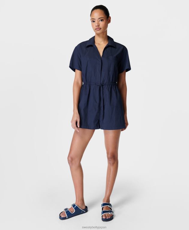 Sweaty Betty 女性 エニタイム半袖ロンパース L4RHF766 衣類 ネイビーブルー