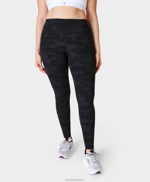 Sweaty Betty 女性 パワートレーニングレギンス L4RHF76 衣類 ウルトラブラックカモプリント