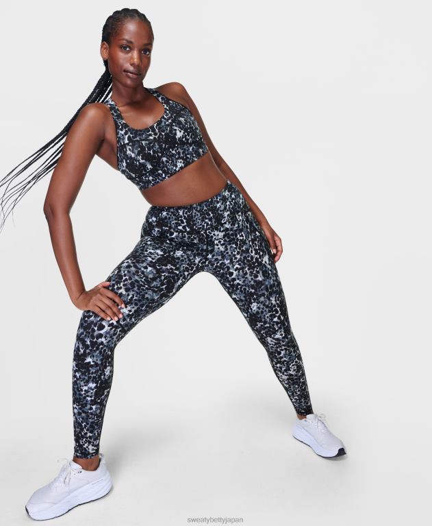 Sweaty Betty 女性 パワートレーニングレギンス L4RHF79 衣類 グレーのまだらプリント