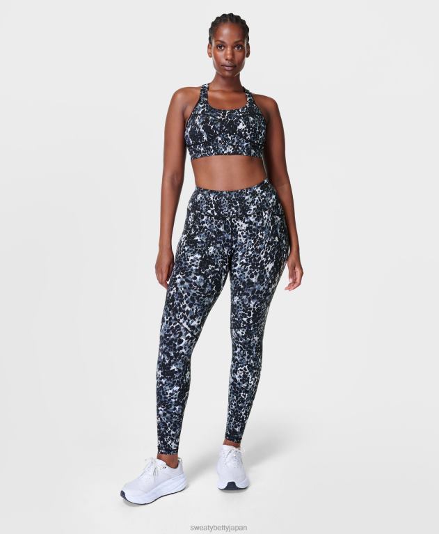 Sweaty Betty 女性 パワートレーニングレギンス L4RHF79 衣類 グレーのまだらプリント