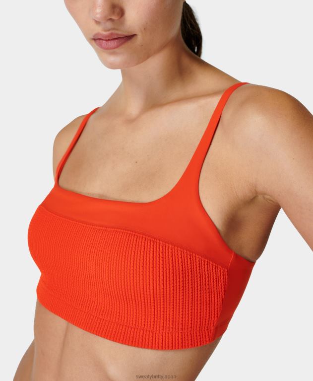 Sweaty Betty 女性 カプリのシワ加工スクエアネックビキニトップ L4RHF805 衣類 火の鳥