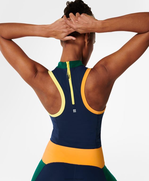 Sweaty Betty 女性 パワージップバックトレーニングタンク L4RHF815 衣類 ネイビーブルー