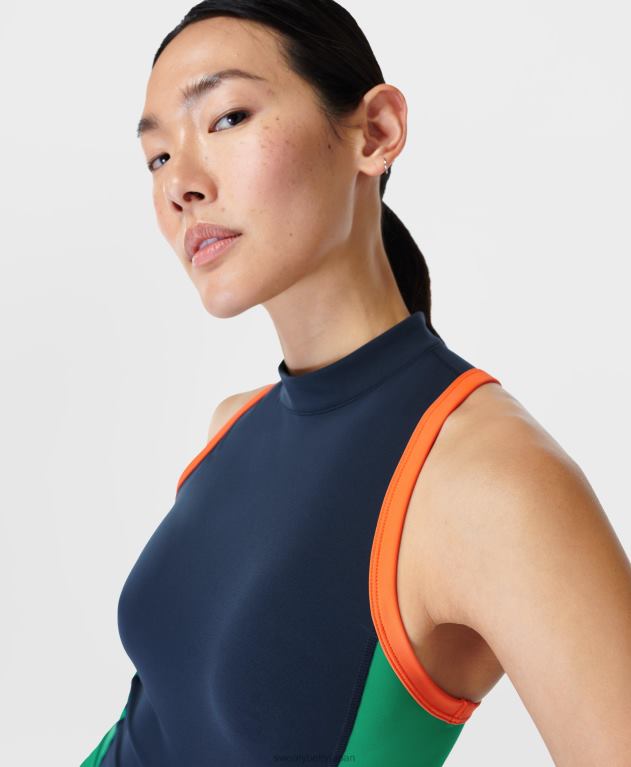 Sweaty Betty 女性 パワージップバックトレーニングタンク L4RHF816 衣類 鮮やかな緑