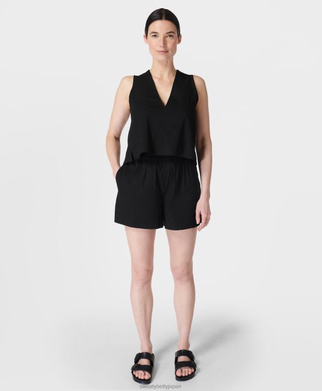 Sweaty Betty 女性 サマーストレッチリネンタンク L4RHF818 衣類 黒