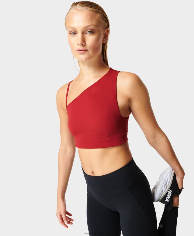 Sweaty Betty 女性 非対称スカルプブラ L4RHF825 衣類 つる赤