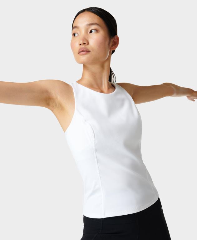 Sweaty Betty 女性 スーパーソフトリブヨガタンク L4RHF828 衣類 白