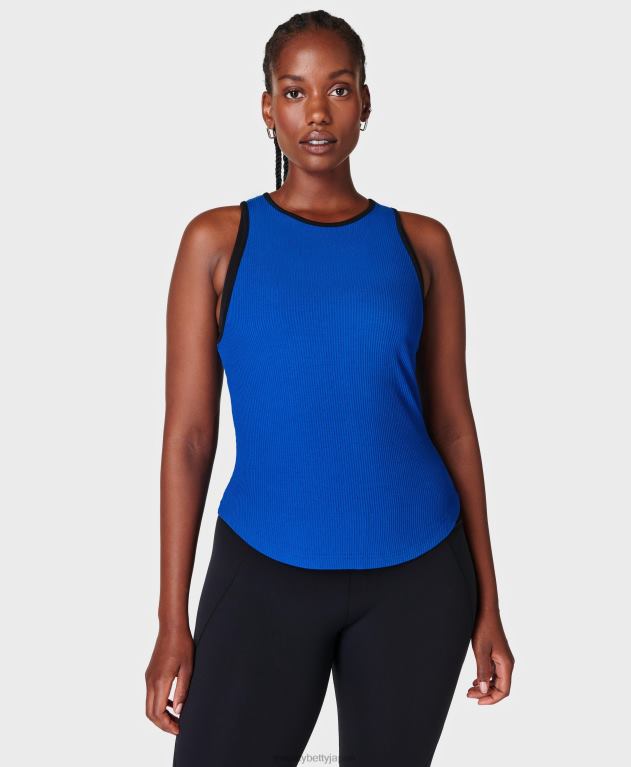 Sweaty Betty 女性 ハーパーレーサーリブタンク L4RHF837 衣類 ライトニングブルー