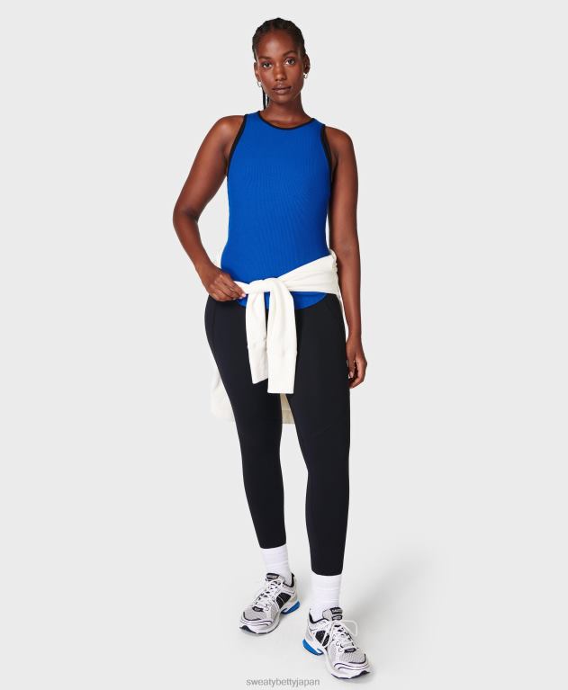 Sweaty Betty 女性 ハーパーレーサーリブタンク L4RHF837 衣類 ライトニングブルー