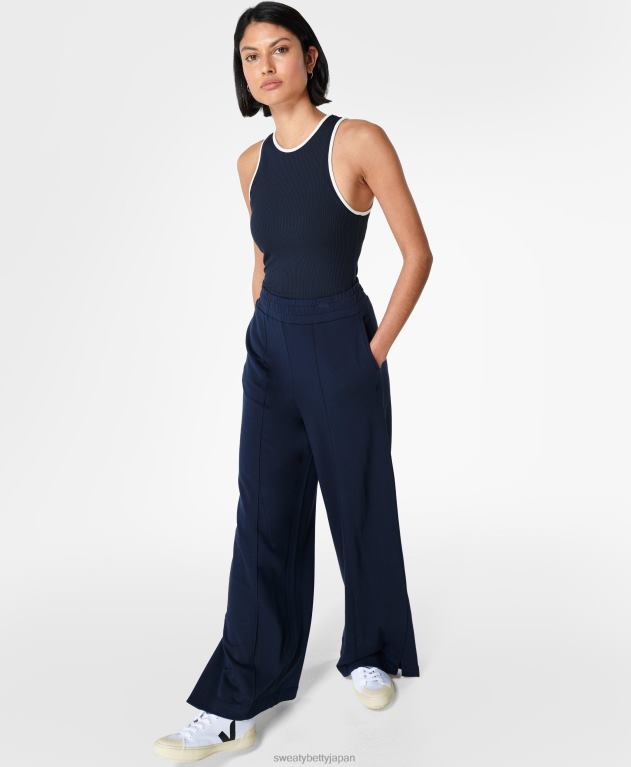 Sweaty Betty 女性 ハーパーレーサーリブタンク L4RHF838 衣類 ネイビーブルー