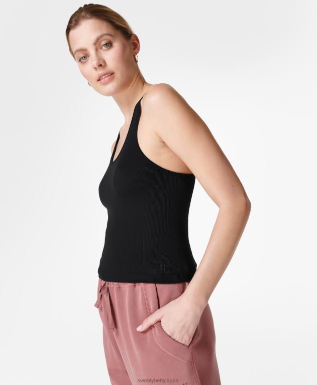 Sweaty Betty 女性 春のシームレスなタンクトップ L4RHF846 衣類 黒