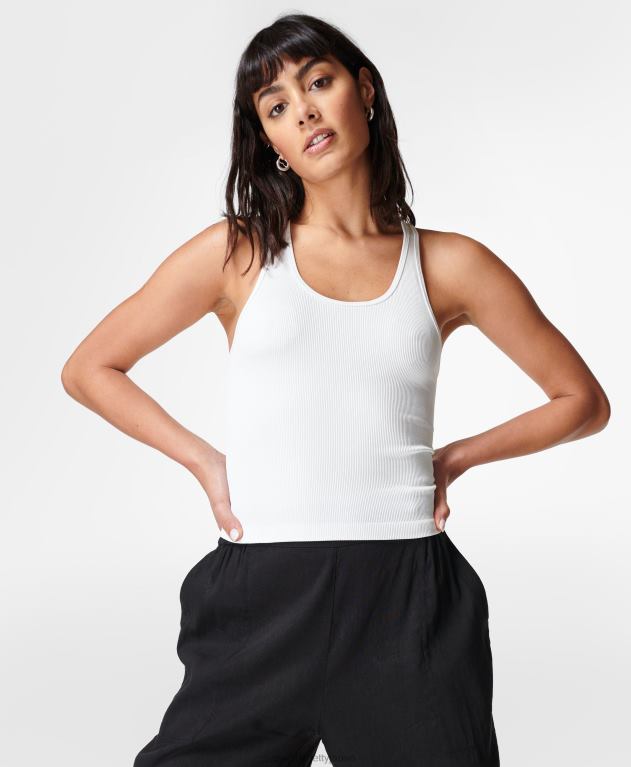 Sweaty Betty 女性 春のシームレスなタンクトップ L4RHF851 衣類 リリーホワイトマール