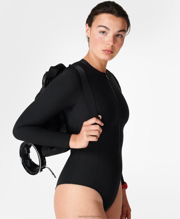 Sweaty Betty 女性 タイダルエクストラライフ長袖水着 L4RHF878 衣類 黒