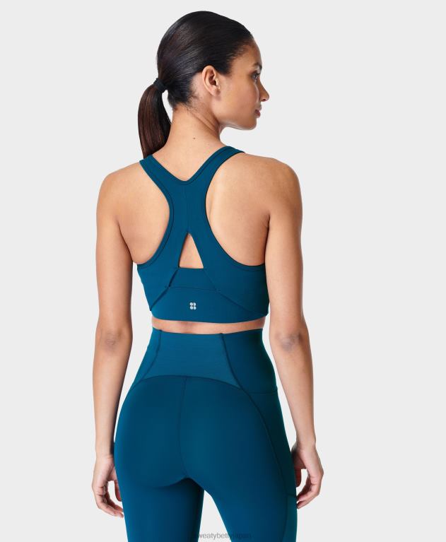 Sweaty Betty 女性 エアリアルメッシュワークアウトブラ L4RHF901 衣類 巨大な青