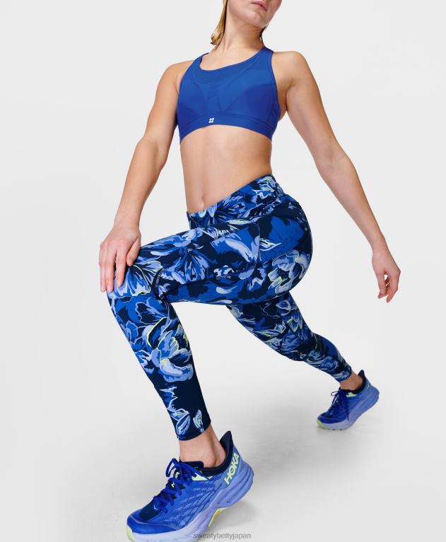 Sweaty Betty 女性 ゼログラビティ ハイウエスト ランニングレギンス L4RHF904 衣類 青い華やかな花柄