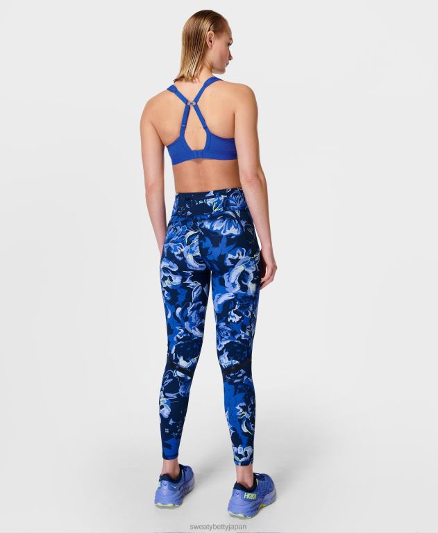 Sweaty Betty 女性 ゼログラビティ ハイウエスト ランニングレギンス L4RHF904 衣類 青い華やかな花柄