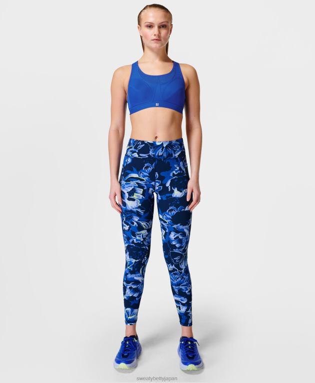 Sweaty Betty 女性 ゼログラビティ ハイウエスト ランニングレギンス L4RHF904 衣類 青い華やかな花柄