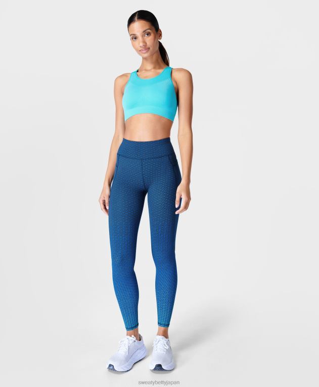 Sweaty Betty 女性 ゼログラビティ ハイウエスト ランニングレギンス L4RHF906 衣類 ブルーモザイクグラデーションプリント