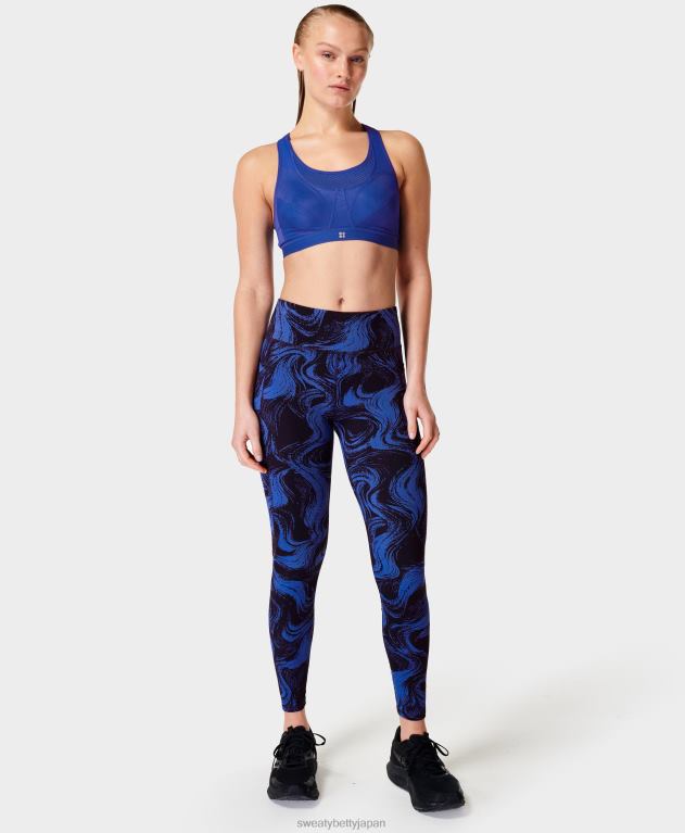 Sweaty Betty 女性 ゼログラビティ ハイウエスト ランニングレギンス L4RHF910 衣類 ブルーリップルプリント