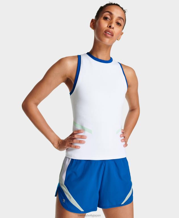 Sweaty Betty 女性 インターバルシームレストレーニングタンク L4RHF911 衣類 白