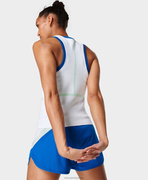 Sweaty Betty 女性 インターバルシームレストレーニングタンク L4RHF911 衣類 白