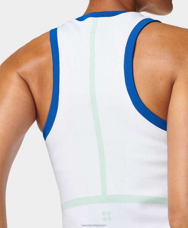 Sweaty Betty 女性 インターバルシームレストレーニングタンク L4RHF911 衣類 白