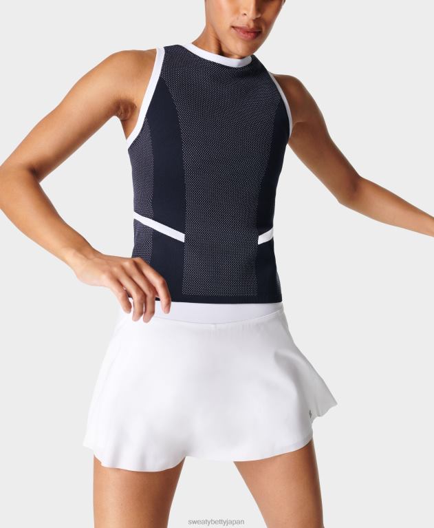 Sweaty Betty 女性 インターバルシームレストレーニングタンク L4RHF912 衣類 ネイビーブルー