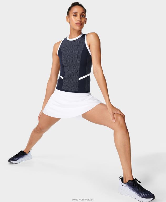 Sweaty Betty 女性 インターバルシームレストレーニングタンク L4RHF912 衣類 ネイビーブルー