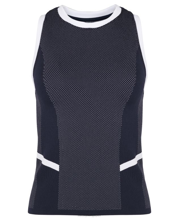 Sweaty Betty 女性 インターバルシームレストレーニングタンク L4RHF912 衣類 ネイビーブルー