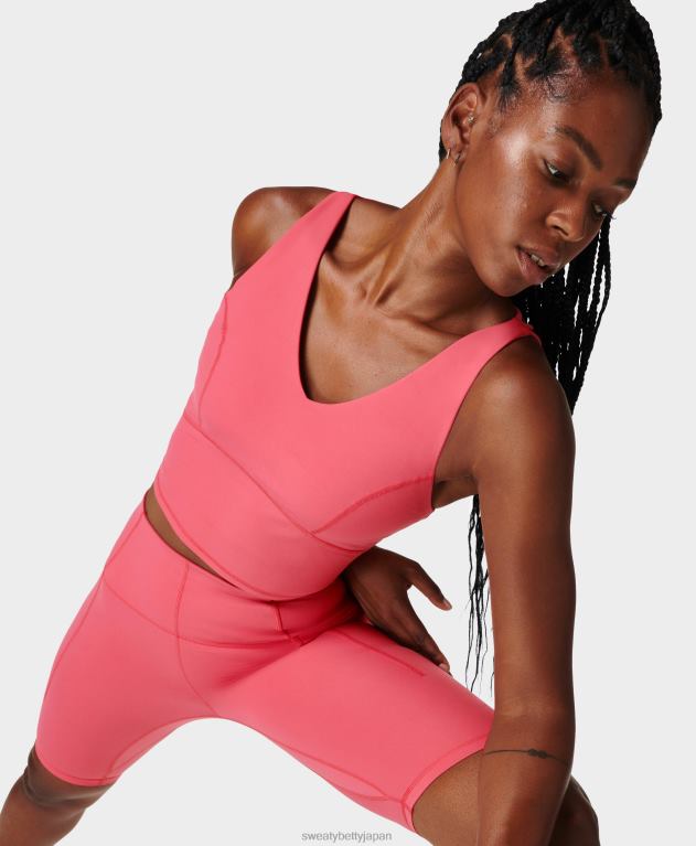 Sweaty Betty 女性 スーパーソフトクロップストラップバックトレーニングブラタンク L4RHF916 衣類 オデッセイピンク