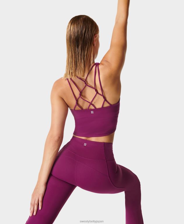 Sweaty Betty 女性 スーパーソフトクロップストラップバックトレーニングブラタンク L4RHF917 衣類 アマランスピンク