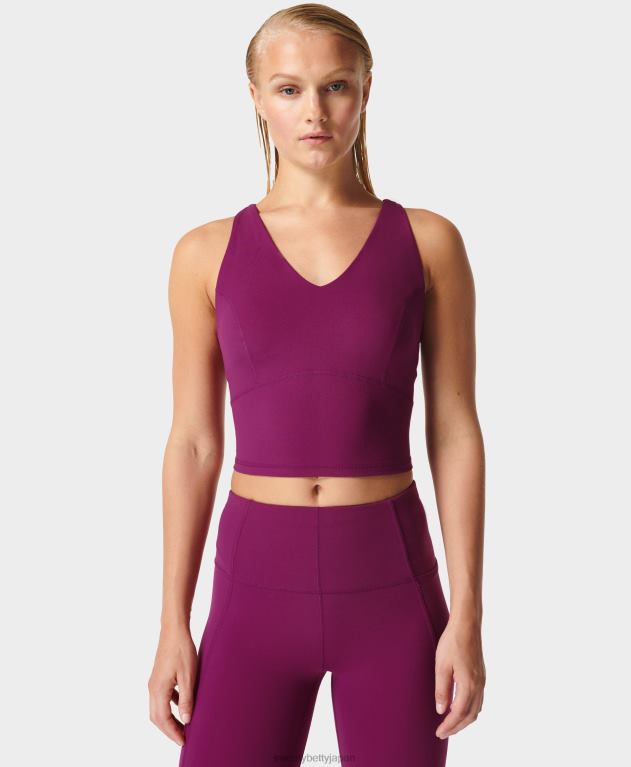 Sweaty Betty 女性 スーパーソフトクロップストラップバックトレーニングブラタンク L4RHF917 衣類 アマランスピンク