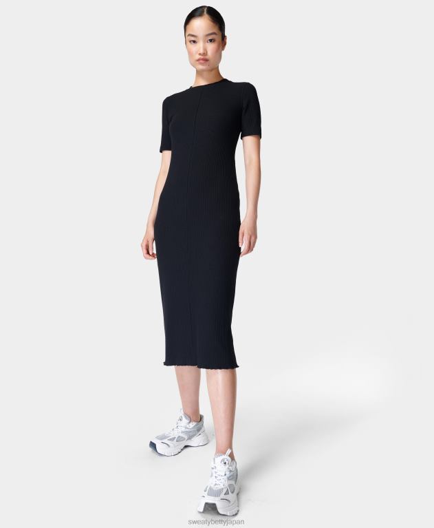 Sweaty Betty 女性 リブミディドレス L4RHF923 衣類 黒