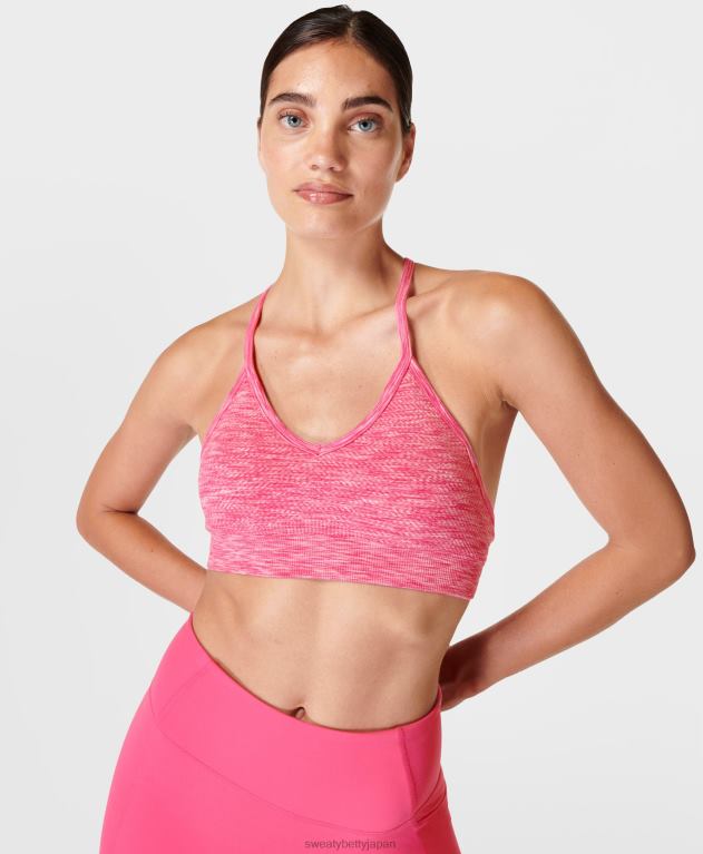 Sweaty Betty 女性 マインドフルなシームレスヨガブラ L4RHF929 衣類 ハッピーピンクマール