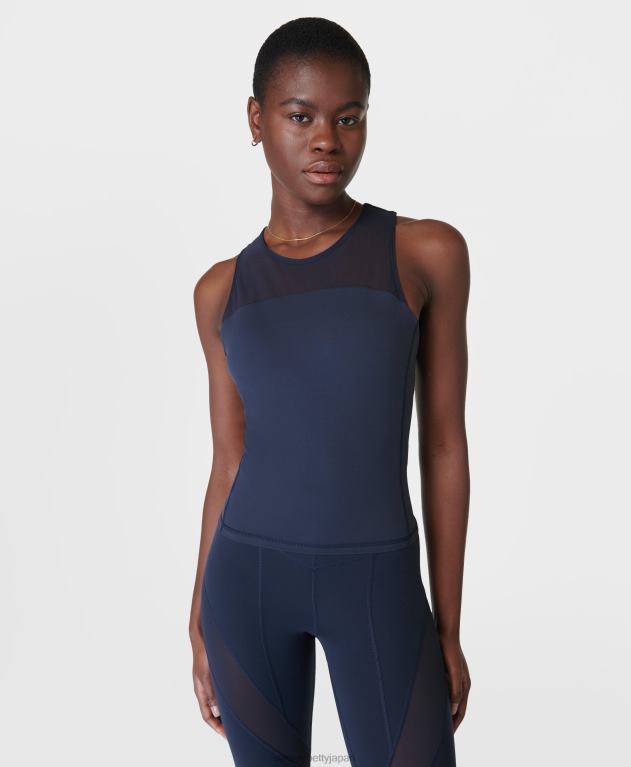 Sweaty Betty 女性 パワーイリュージョンワークアウトブラタンク L4RHF92 衣類 ネイビーブルー