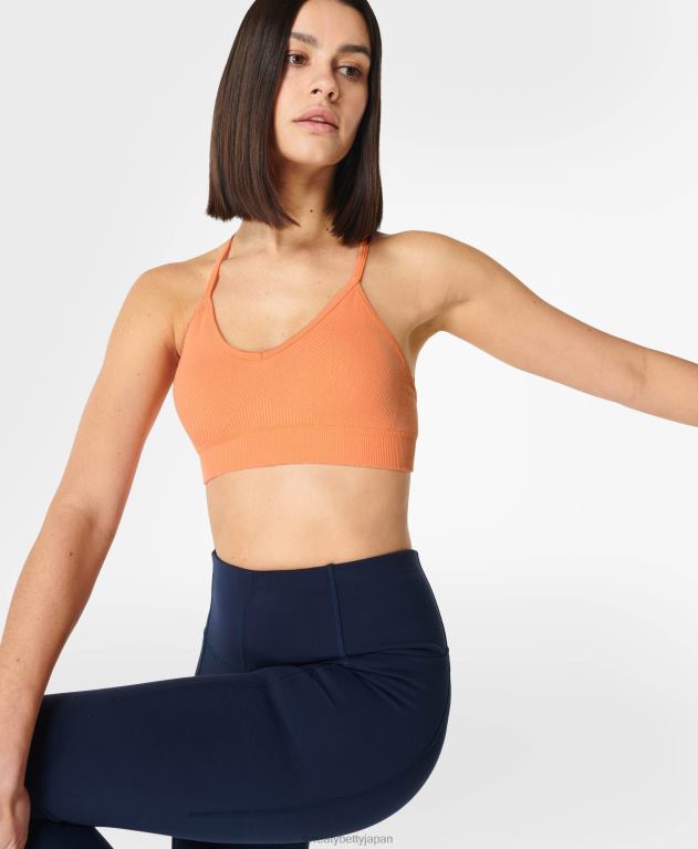 Sweaty Betty 女性 マインドフルなシームレスヨガブラ L4RHF931 衣類 春のオレンジ