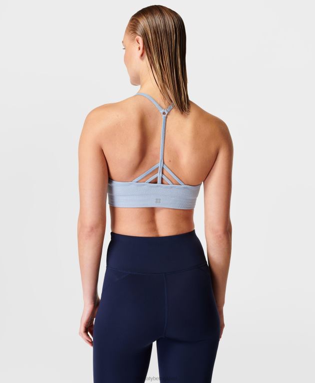 Sweaty Betty 女性 マインドフルなシームレスヨガブラ L4RHF938 衣類 アルミニウムブルー