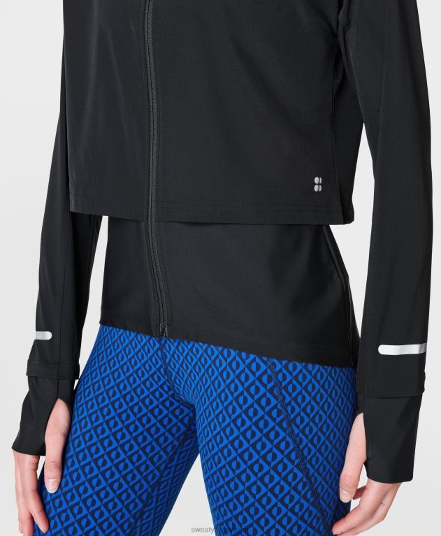 Sweaty Betty 女性 ファストトラックランニングジャケット L4RHF93 衣類 黒