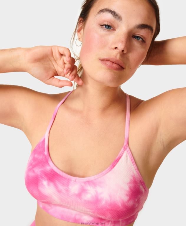 Sweaty Betty 女性 マインドフルなシームレスヨガブラ L4RHF940 衣類 ピンクの絞り染め