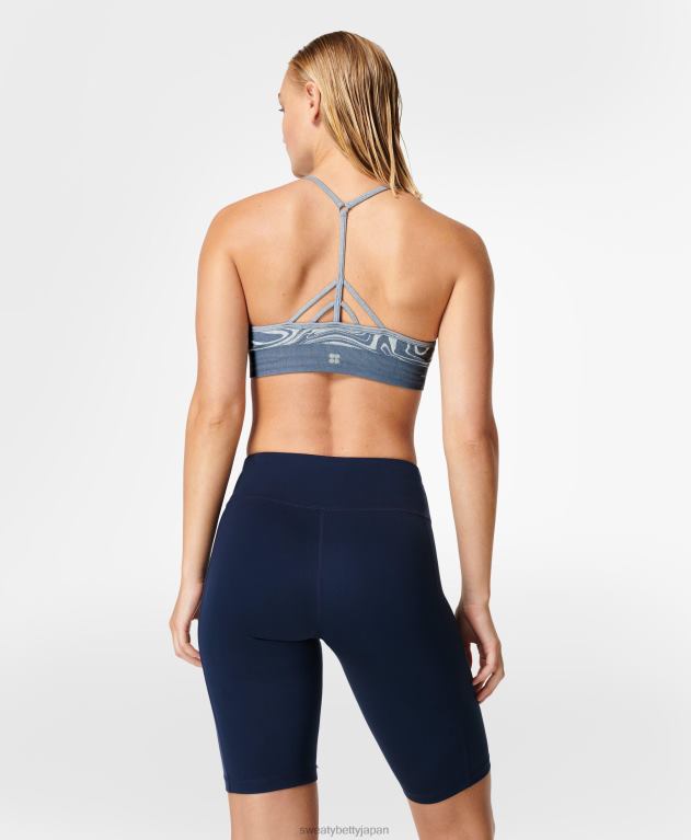 Sweaty Betty 女性 マインドフルなシームレスヨガブラ L4RHF943 衣類 エンドレスブルーリキッドジャカード