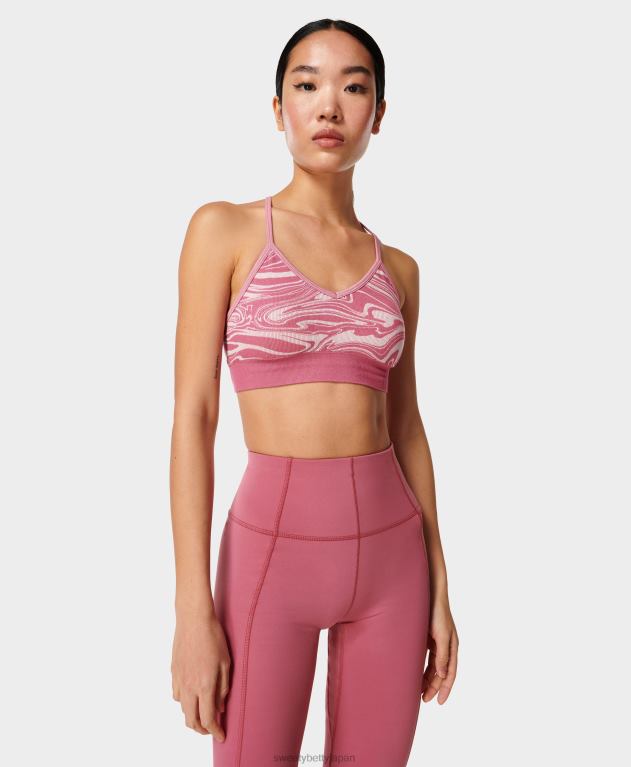 Sweaty Betty 女性 マインドフルなシームレスヨガブラ L4RHF944 衣類 アンビエントピンク/リキッドジャカード