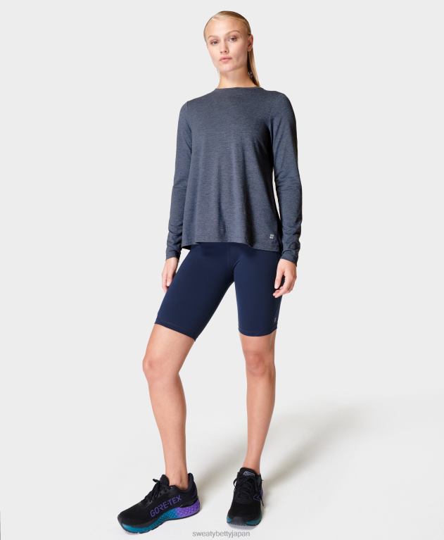 Sweaty Betty 女性 集中力トレーニング長袖トップ L4RHF950 衣類 無限の青